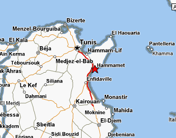 hammamet carte tunisie